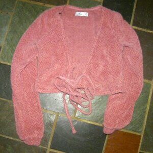 Women Size Medium - Rose Sherpa Sweater Shrug by Hollister